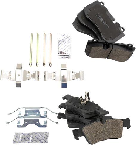 Front and Rear Brake Pad Set Ceramic Hardware Compatible with 2007-2010 Mercedes-Benz CL550 CL600 2007-2013 S550 S600 2012-2013 S350 2010-2013 S400 2009-2012 SL550 in Saudi Arabia