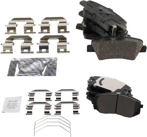 Front and Rear Brake Pad Set Ceramic Hardware Compatible with 2018-2020 Hyundai Elantra GT 2016-2019 Sonata 2016-2020 Kia Optima 2017-2018 Soul 2018-2019 Soul EV in Saudi Arabia