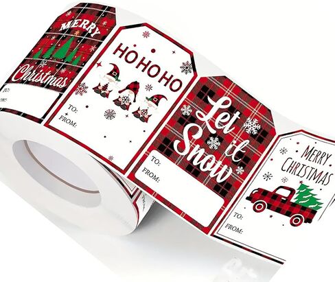 500 Pcs Christmas Thank You Stickers Roll - 2.36 x 1.57 Inch Holiday Decorative Labels for Gift Wrapping, Handmade Crafts, Party Favors, Packaging Seals in Saudi Arabia