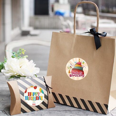 500pcs Happy Birthday Roll Stickers, Fun Happy Birthday Greeting, Round Labels Banner Tag Seal for Gift Party Envelope Decoration DIY Gift in Saudi Arabia