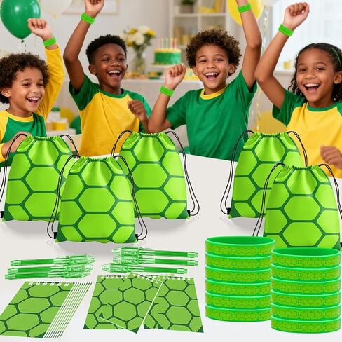 Pixel Theme Party Favors, Miner Game Theme Birthday Party Decorations Supplies for Kids, Include Drawstring Bags Notebook Silicone Bracelet Highlighter in Saudi Arabia