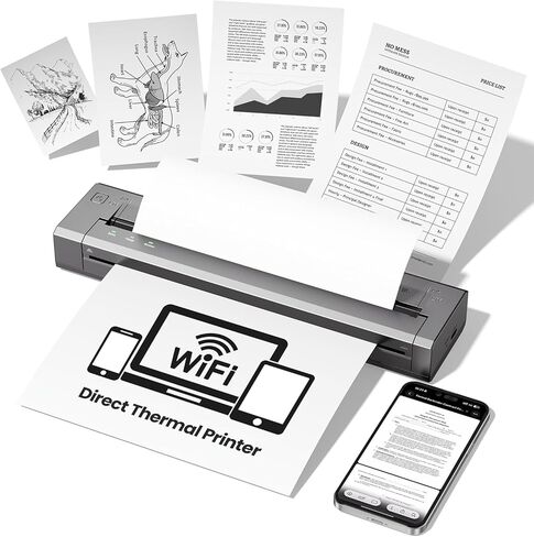 Phomemo G100 Pro Upgraded WiFi Direct Print Portable Printers Wireless for Travel,100mm/s Thermal Inkless Printer, Supports 8.5"x11"US Letter/A4/B5/A5, Compatible with iOS, Android, Windows, Mac in Saudi Arabia