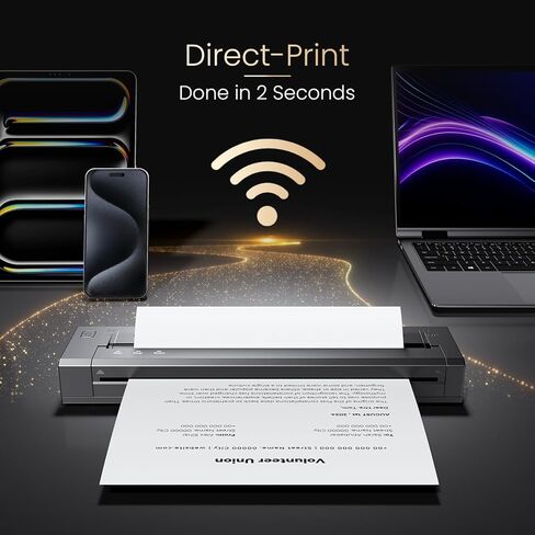 Phomemo G100 Pro Upgraded WiFi Direct Print Portable Printers Wireless for Travel,100mm/s Thermal Inkless Printer, Supports 8.5"x11"US Letter/A4/B5/A5, Compatible with iOS, Android, Windows, Mac in Saudi Arabia