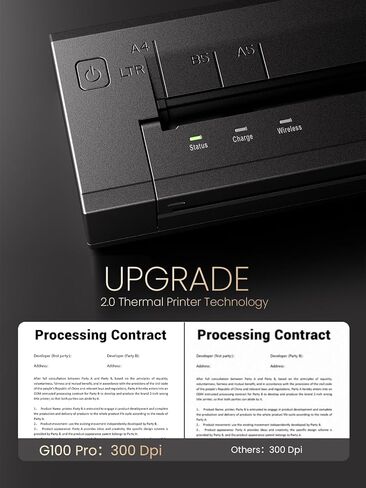 Phomemo G100 Pro Upgraded WiFi Direct Print Portable Printers Wireless for Travel,100mm/s Thermal Inkless Printer, Supports 8.5"x11"US Letter/A4/B5/A5, Compatible with iOS, Android, Windows, Mac in Saudi Arabia