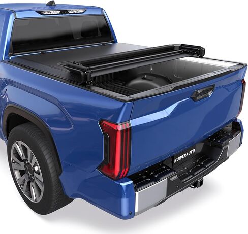 Soft Quad Tonneau Cover Truck Bed Compatible for 2014-2025 Toyota Tundra 5.5ft Bed (incl Utility Track System w/LED Light Strip in Saudi Arabia