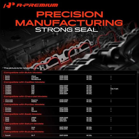 A-Premium 3PCS Lower and Upper Engine Manifold Seal Gasket Set Compatible with Chevrolet Equinox, Malibu & Buick LaCrosse, Allure, Rendezvous & Cadillac SRX, CTS, STS & Saab & Saturn & Suzuki in Saudi Arabia