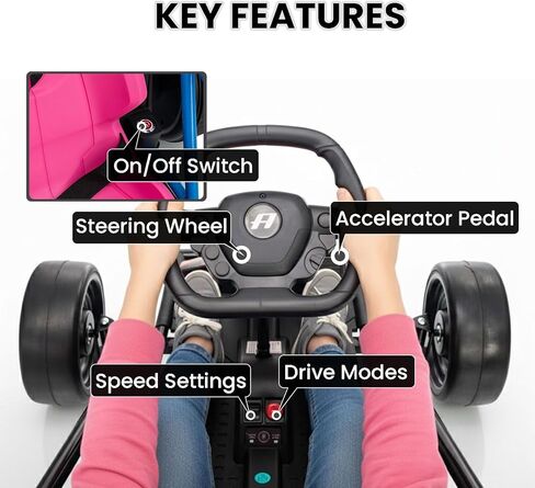 Electric Drift Go Kart for Kids 8-12, 24V Battery,360W Motor, Reinforced Wear-Proof Rear Wheels, 3 Unique Colors, 8.1MPH High Speed,154lbs Capacity, Drift Ride On Car Toy (Red) in Saudi Arabia