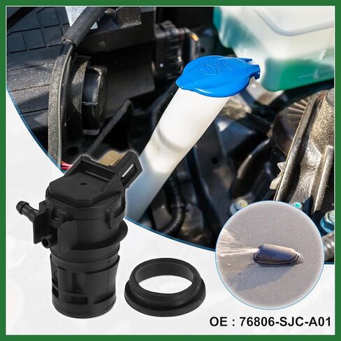 مضخة محرك غسالة الزجاج الأمامي Motoforti مناسبة لسيارة Honda Civic 2006-2011 لسيارة Honda Ridgeline 2006-2014 رقم 76806-SJC-A01 - عبوة من قطعة واحدة تدوم طويلاً in Saudi Arabia