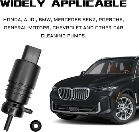 Windshield Washer Pump Windshield Wiper Pump Compatible with Chevy Chrysler Audi BMW Wiper Washer Fluid Pumps Replacement OEM#67128362154, 67128377612 Wiper Washers Motor with Grommet in Saudi Arabia