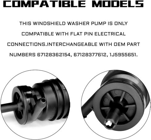 Windshield Washer Pump Windshield Wiper Pump Compatible with Chevy Chrysler Audi BMW Wiper Washer Fluid Pumps Replacement OEM#67128362154, 67128377612 Wiper Washers Motor with Grommet in Saudi Arabia