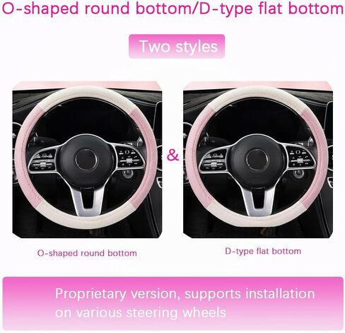 Car Steering Wheel Cover, 15" Linen Breathable Soft Anti-Slip Full Surround Vehicle Steering Wheel Protector, Automobile Interior Protection, Universal for Sedan Truck SUV (Blue/White) in Saudi Arabia