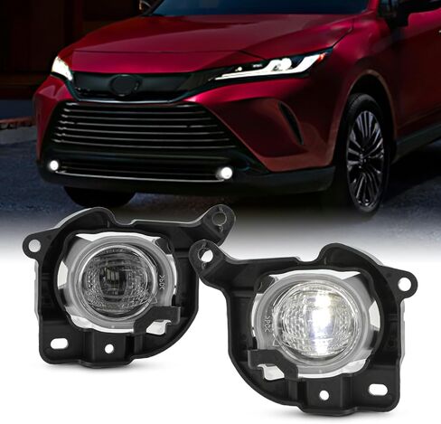 AKKON - Fits 2021-2024 Toyota Venza LED Bumper Driving Fog Lights Pair Left+Right w/Wire Harness Bracket Screws in Saudi Arabia