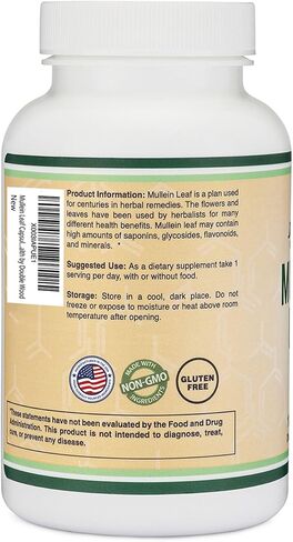Mullein Drops for Lungs - Organic Mullein Leaf Extract for Lungs - 2FL OZ, 60 Servings (Better Absorbed Than Capsules, Great Addition to Mullein Tea) to Support Lung Health by Double Wood in Kuwait