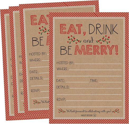 25 Woodland Christmas Holiday Invitations, Snowflake Winter New Years Xmas Dinner Party Invite, Rustic Adult Kids Birthday Festive Event Themed Cards, Forest Tree Baby Bridal Shower Ideas Supplies in Saudi Arabia