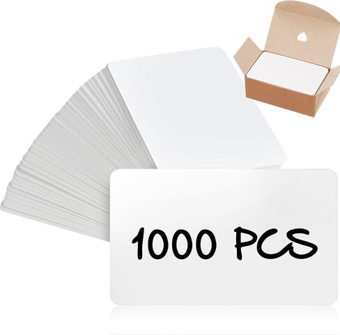 1000pcs Small Blank Business Cards 3.54 x 2.13 Inch Kraft Paper Card White Thank You Cardstock Message Notes Tags for Study Index Flash DIY Business Appreciation in Saudi Arabia