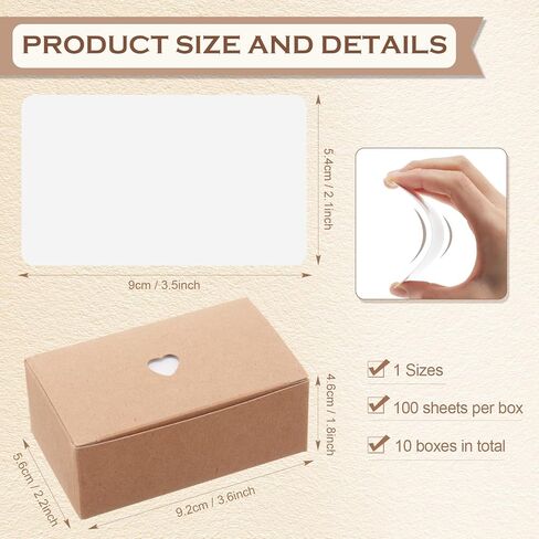 1000pcs Small Blank Business Cards 3.54 x 2.13 Inch Kraft Paper Card White Thank You Cardstock Message Notes Tags for Study Index Flash DIY Business Appreciation in Saudi Arabia