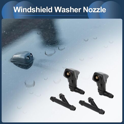 Windshield Washer Nozzle Front with Hose Connector No.76810SDAA11 for Honda Civic 2006-2011 for Honda Odyssey 2005-2010 Plastic Black in Saudi Arabia