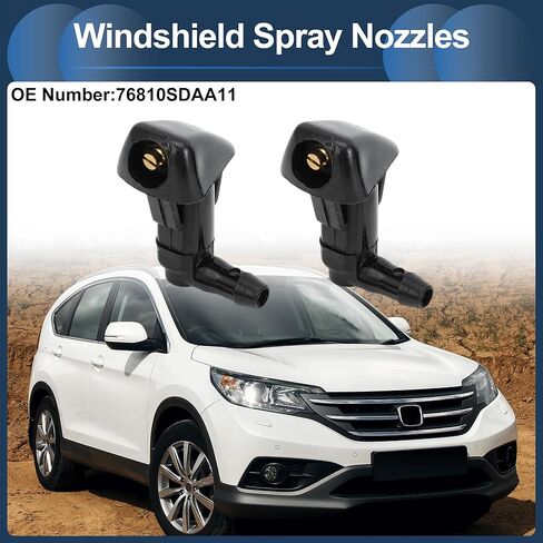 Windshield Washer Nozzle Front with Hose Connector No.76810SDAA11 for Honda Civic 2006-2011 for Honda Odyssey 2005-2010 Plastic Black in Saudi Arabia