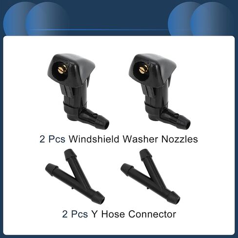 Windshield Washer Nozzle Front with Hose Connector No.76810SDAA11 for Honda Civic 2006-2011 for Honda Odyssey 2005-2010 Plastic Black in Saudi Arabia