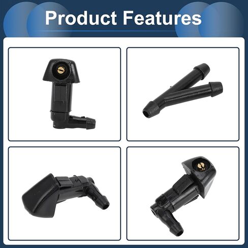Windshield Washer Nozzle Front with Hose Connector No.76810SDAA11 for Honda Civic 2006-2011 for Honda Odyssey 2005-2010 Plastic Black in Saudi Arabia