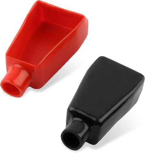 2PCS Battery Terminal Covers, Positive and Negative Poles Stud Cover Flexible Insulating Protector, Top Post Style Battery Protective Caps for Car Truck SUV Sedan Motorcycle in Saudi Arabia