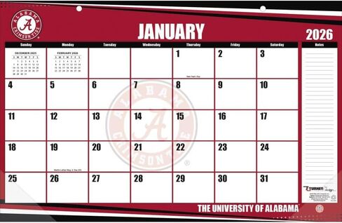 تقويم مكتب تيرنر سبورتس ألاباما قرمزي تايد 2026 مقاس 17 × 11 (26998901002) in Kuwait