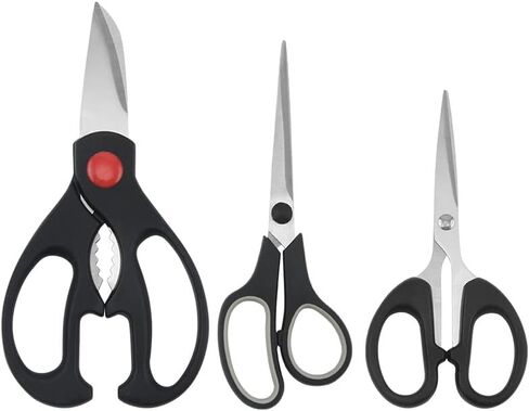3 Pack Craft Scissors, All Purpose Blades Shears and Comfort Grip Handles, Multipurpose Fabric Scissors Tool Great for Office, Home,Sewing and Crafts in Saudi Arabia