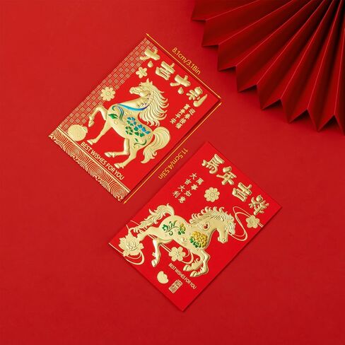 Red Envelopes Chinese New Year, 72pcs Money Envelopes for Cash Christmas Lucky Money Hong Bao Red Pocket for Year of Snake 2025, Realistic Snake, 6 Designs (C, Small) in Kuwait