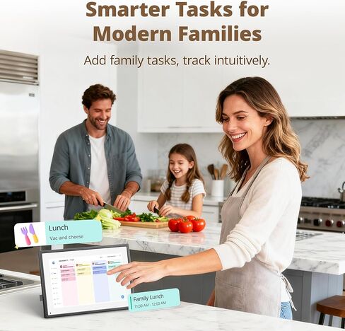 Digital Calendar 10 Inch Touch Screen, Electronic Calendar and Chore Chart for Family Monthly/Weekly Planner, Interactive Smart Calender with Task Rewards, Meal Planner, Desk Mount in Saudi Arabia