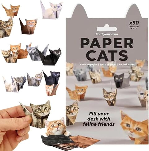 DIY Paper Cats - 50 Sheets DIY Origami Paper to Fold Cute Cat Figures, Fun Craft Activity for Adults, Interesting Craft Activities for Cats Lovers (Cat) in Saudi Arabia