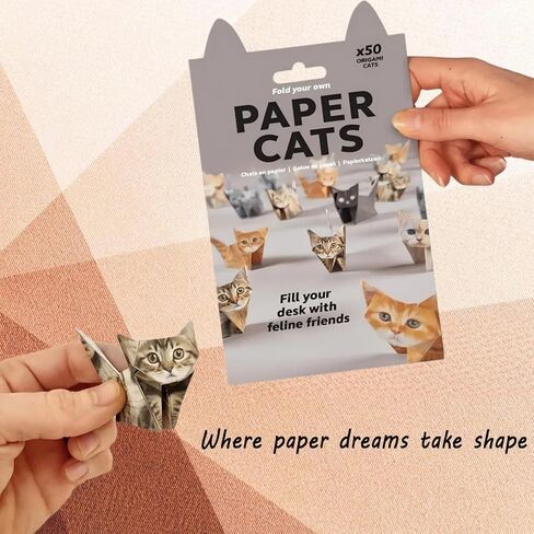 DIY Paper Cats - 50 Sheets DIY Origami Paper to Fold Cute Cat Figures, Fun Craft Activity for Adults, Interesting Craft Activities for Cats Lovers (Cat) in Saudi Arabia