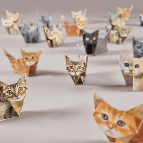 DIY Paper Cats - 50 Sheets DIY Origami Paper to Fold Cute Cat Figures, Fun Craft Activity for Adults, Interesting Craft Activities for Cats Lovers (Cat) in Saudi Arabia