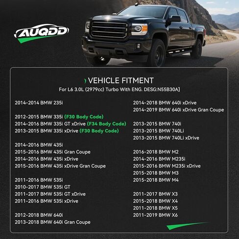 AUQDD 39114 مجموعة شداد الحزام والبكرة (لـ 3.0L Turbo w/N54B30A Eng.) مناسب لـ 08-10 BMW 135i 535i,07-10 335i 335xi,11-13 335is,09-10 335i xDrive 535i xDrive (11287563927 1128756) 3926) in Kuwait