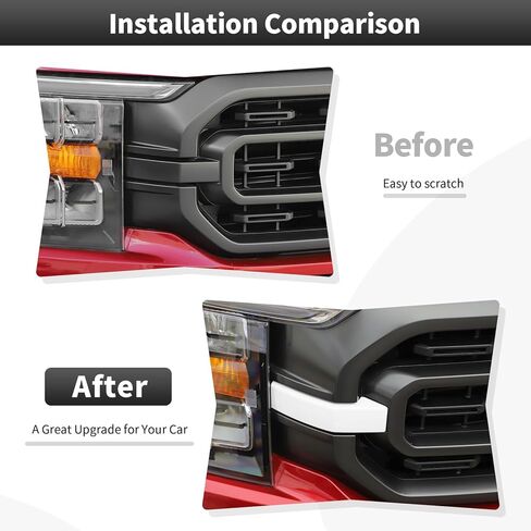 Front Bumper Headlight Grille Cover Trim Decor Compatible with Ford F150 2021-2025+,Front Grille Radiator Grille Inserts Cover,Exterior Accessories in Saudi Arabia