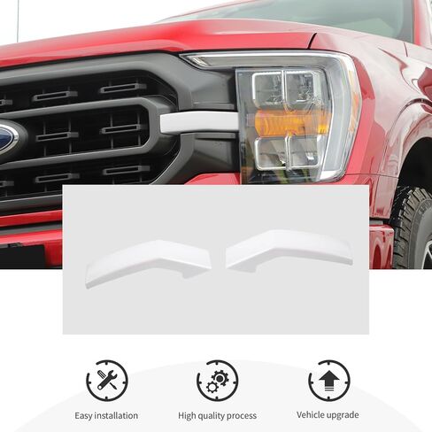 Front Bumper Headlight Grille Cover Trim Decor Compatible with Ford F150 2021-2025+,Front Grille Radiator Grille Inserts Cover,Exterior Accessories in Saudi Arabia