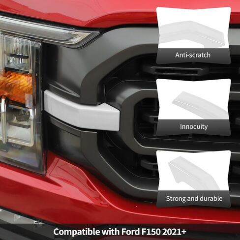 Front Bumper Headlight Grille Cover Trim Decor Compatible with Ford F150 2021-2025+,Front Grille Radiator Grille Inserts Cover,Exterior Accessories in Saudi Arabia