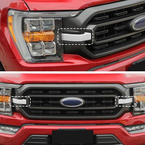 Front Bumper Headlight Grille Cover Trim Decor Compatible with Ford F150 2021-2025+,Front Grille Radiator Grille Inserts Cover,Exterior Accessories in Saudi Arabia