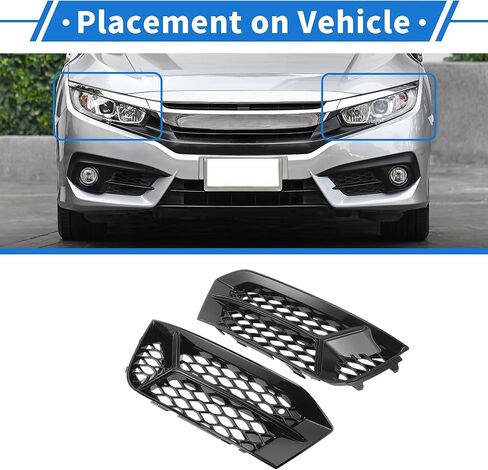 Fog Light Grill Front Lower Bumper Fog Light Cover Inserts No.8V5807681AA/8V5807682AA for Audi A3 17-20 Black ABS 1 Pair Front Left/Front Right Car in Saudi Arabia