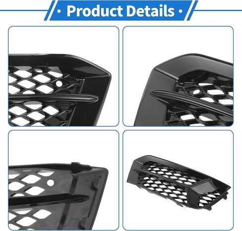 Fog Light Grill Front Lower Bumper Fog Light Cover Inserts No.8V5807681AA/8V5807682AA for Audi A3 17-20 Black ABS 1 Pair Front Left/Front Right Car in Saudi Arabia