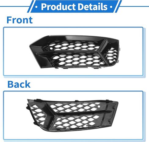 Fog Light Grill Front Lower Bumper Fog Light Cover Inserts No.8V5807681AA/8V5807682AA for Audi A3 17-20 Black ABS 1 Pair Front Left/Front Right Car in Saudi Arabia