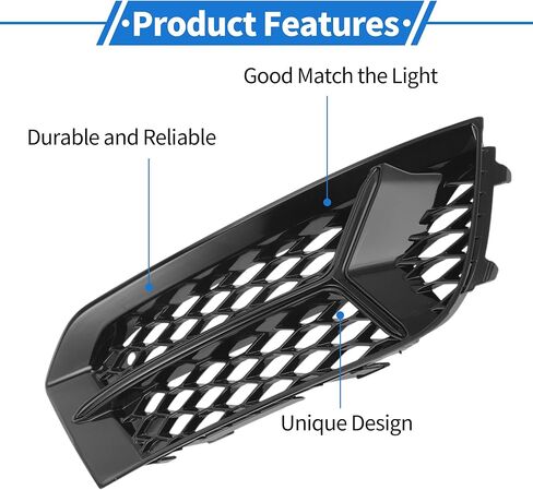 Fog Light Grill Front Lower Bumper Fog Light Cover Inserts No.8V5807681AA/8V5807682AA for Audi A3 17-20 Black ABS 1 Pair Front Left/Front Right Car in Saudi Arabia