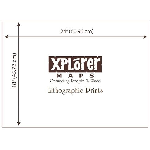Xplorer Maps Pennsylvania Hand-Drawn Map – 24x18 Vintage-Style Lithographic Print – Made in USA in Saudi Arabia