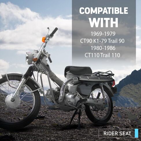 مقعد متوافق مع Honda CT90 K1-79 Trail 90 1969-1979/Fit Honda CT110 Trail 110 1980-1986، أسود in Saudi Arabia
