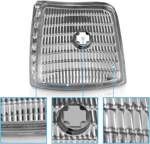 AmeriLite for 1992-1996 Ford F150 F250 F350 / Bronco Euro Crystal Replacement Headlights Pair - Passenger and Driver Side in Saudi Arabia