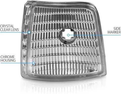 AmeriLite for 1992-1996 Ford F150 F250 F350 / Bronco Euro Crystal Replacement Headlights Pair - Passenger and Driver Side in Saudi Arabia