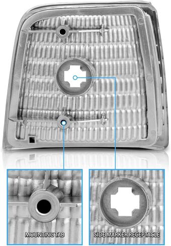 AmeriLite for 1992-1996 Ford F150 F250 F350 / Bronco Euro Crystal Replacement Headlights Pair - Passenger and Driver Side in Saudi Arabia