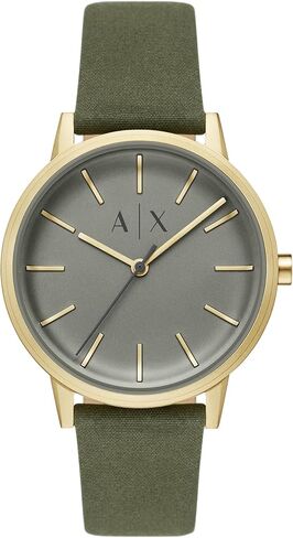 مجموعة هدايا A|X Armani Exchange بثلاثة عقارب من الفولاذ المقاوم للصدأ وسوار ذهبي اللون (الموديل: AX7144SET) in Saudi Arabia