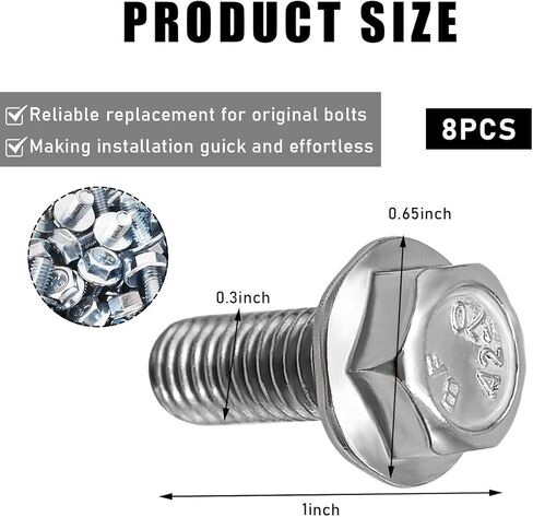 4 PCS Car Top Front Skid Plate Bolts, 304 Stainless Steel 12mm Hex Head Flanged Hexagon Screws, Bolts Compatible with 4Runner Land Cruiser Sequoia Tacoma, Car Accessories (4 PCS) in Saudi Arabia
