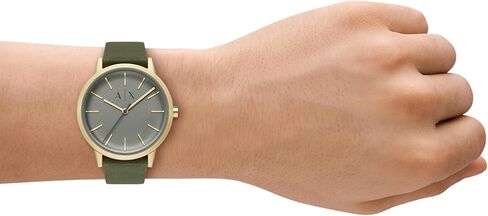 مجموعة هدايا A|X Armani Exchange بثلاثة عقارب من الفولاذ المقاوم للصدأ وسوار ذهبي اللون (الموديل: AX7144SET) in Saudi Arabia