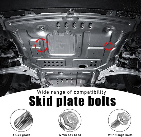 4 PCS Car Top Front Skid Plate Bolts, 304 Stainless Steel 12mm Hex Head Flanged Hexagon Screws, Bolts Compatible with 4Runner Land Cruiser Sequoia Tacoma, Car Accessories (4 PCS) in Saudi Arabia